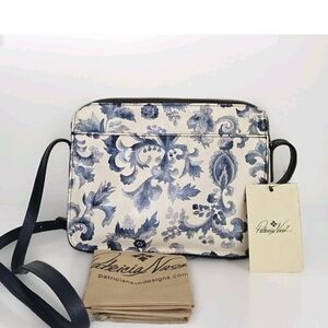 Patricia Nash Blue Floral Crossbody Bag